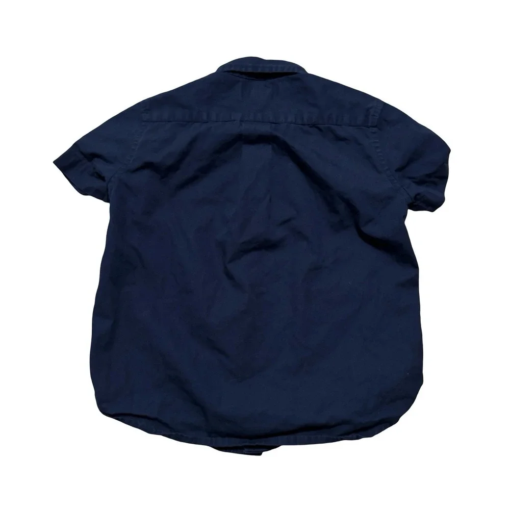 Ralph Lauren Little Boys Short Sleeve Button Down Shirt Navy Size 5 - 14 x 18